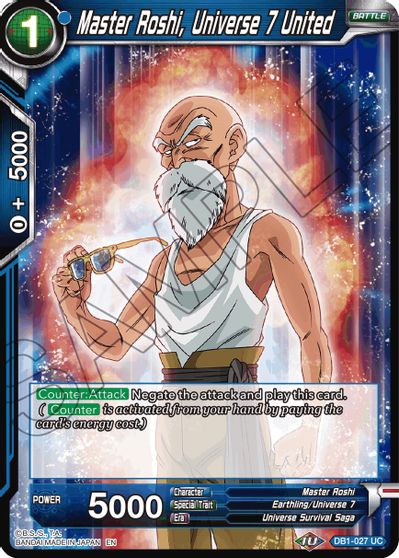 Master Roshi, Universe 7 United (Reprint) (DB1-027) [Battle Evolution Booster]