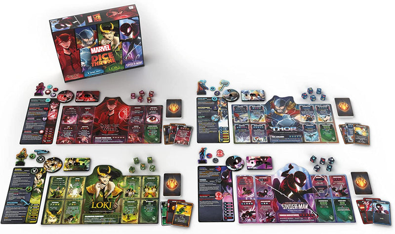 Marvel Dice Throne - 4-Hero Box (Scarlet Witch, Thor, Loki, Spider-Man) Board Game