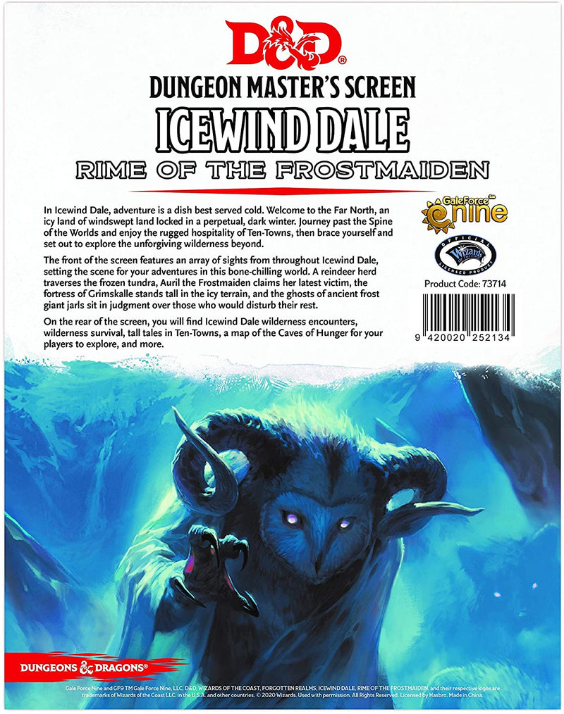 Dungeons & Dragons-Icewind Dale-Rime of The Frostmaiden Dungeon Master Screen