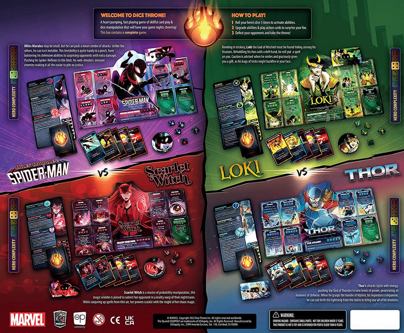 Marvel Dice Throne - 4-Hero Box (Scarlet Witch, Thor, Loki, Spider-Man) Board Game